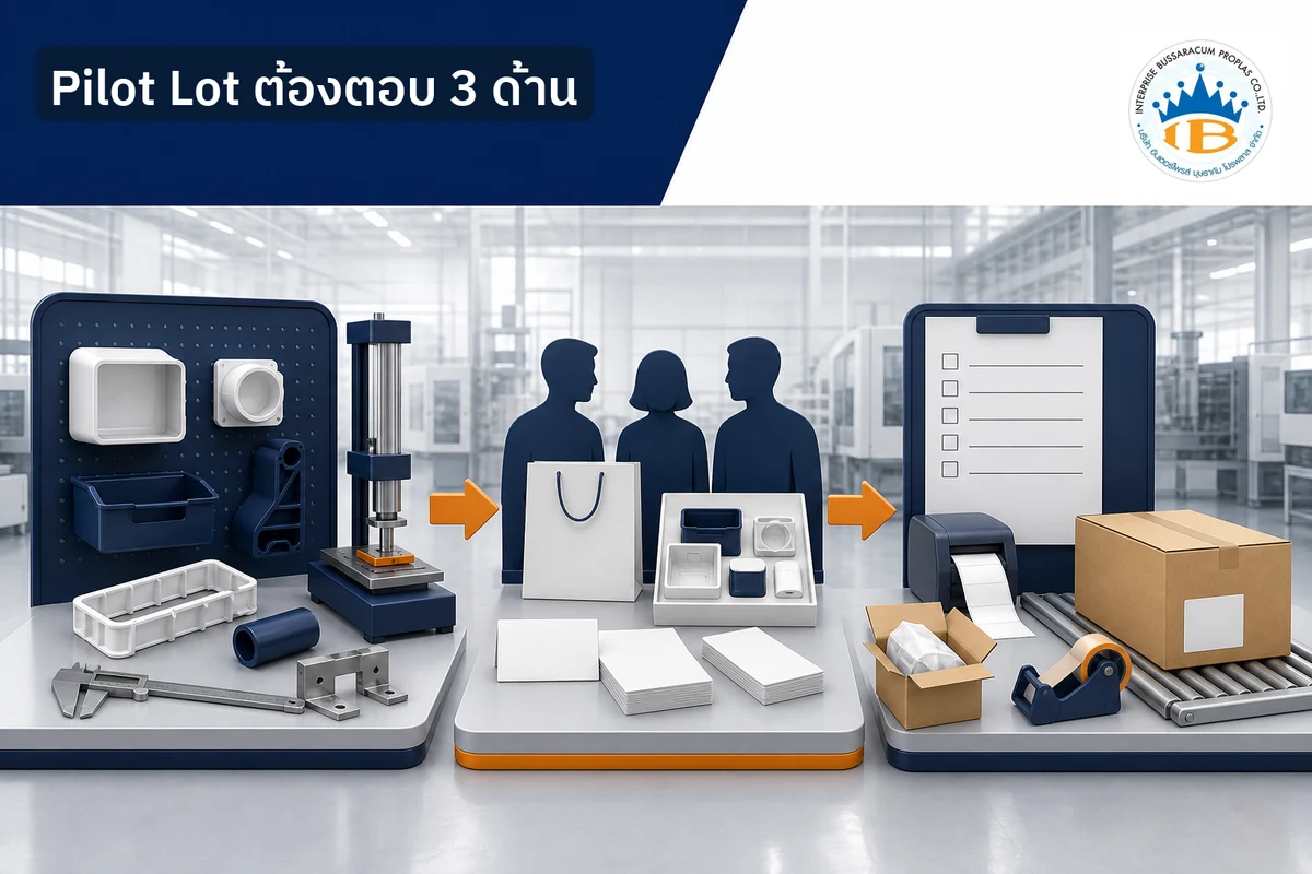 แผนทดสอบ Pilot Lot ด้านสินค้า ตลาด และกระบวนการผลิตและส่งมอบ