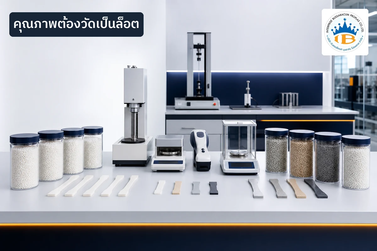 เปรียบเทียบความสม่ำเสมอของวัสดุใหม่และตัวแปรที่ต้องตรวจในวัสดุรีไซเคิลแต่ละล็อต